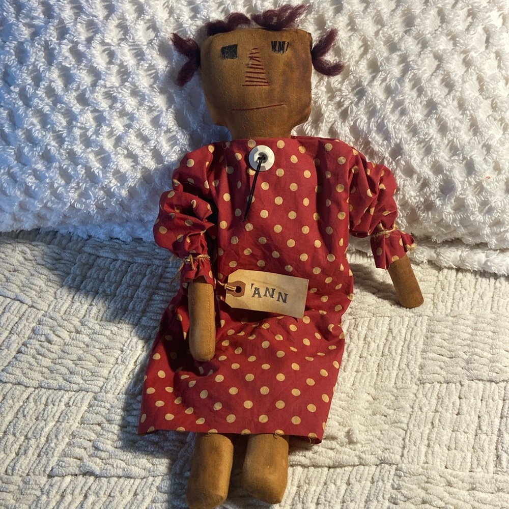 Handmade Primitive Folk Art Raggedy Ann Doll